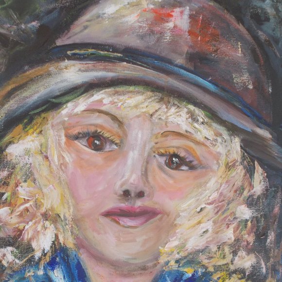 By Texas Artist Davila Other - Original "5th Avenue Girl" oil painting, 16"x20"